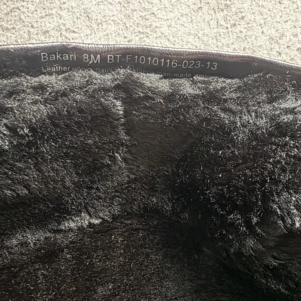 BareTraps Bakan Women 8M Black Suede‎ Faux Fur Lined Mid Calf Boots Cozycore